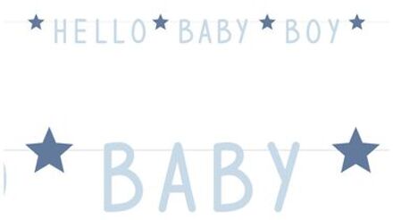 Letterslinger Hello Baby Boy 1 Meter Karton Blauw