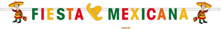 Letterslinger Mexico/Mexicaans feest thema 260 x 15 cm Multi