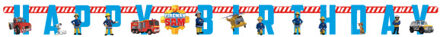 Letterslinger Verjaardag Brandweerman Sam (180x15cm) Multikleur - Print