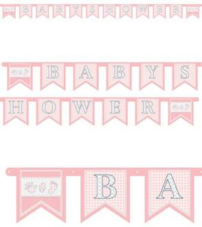 Letterslingers Babyshower Meisje Roze 6 Meter