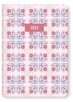 Letts of London morocco agenda 2025, 1 week per 2 pagina's, a6, assorti