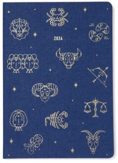 Letts of London zodiac notitieboekje, a5, midnight