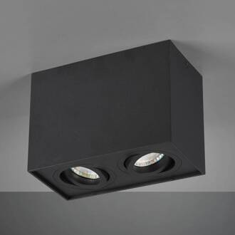 Leuchten Biscuit plafondspot opbouw zwart GU10 tweelichts