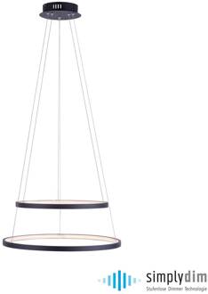Leuchten Direct anella - Hanglamp - 1 lichts - Ø 50 cm - Antraciet