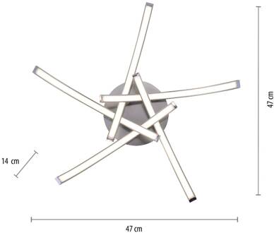 Leuchten Direkt Plafondlamp Valerie Staal Led 45cm 5Lichts Zilver