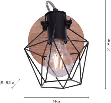 LeuchtenDirekt sven - Plafondlamp en wandlamp - 1 lichts - L 28.5 cm - Zwart