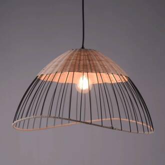 LeuchtenDirekt treccia - Hanglamp eettafel - 1 lichts - Ø 48 cm - Zwart