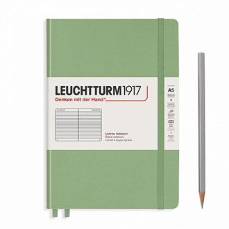 Leuchtturm notitieboek medium pastel groen lijn