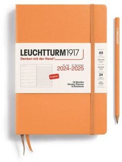 Leuchtturm1917 18 maanden agenda 2024-2025, 1 week per pagina met notitieblad, hardcover medium a5,