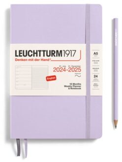 Leuchtturm1917 18 maanden agenda 2024-2025, 1 week per pagina met notitieblad, softcover medium a5,