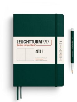 Leuchtturm1917 411 notitieboekje, hardcover, medium a5, dotted, bos groen