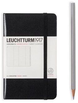 Leuchtturm1917 adresboekje met index pocket a6 zwart