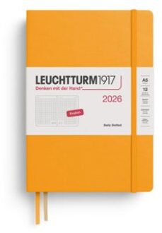 Leuchtturm1917 agenda 2026 1 dag per pagina dotted hardcover medium a5, rising sun
