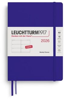 Leuchtturm1917 agenda 2026 1 week per 2 pagina's, hardcover, medium a5, dusty rose