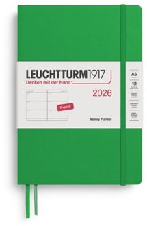 Leuchtturm1917 agenda 2026 1 week per 2 pagina's, hardcover, medium a5, spring leaf