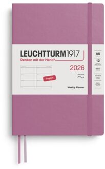 Leuchtturm1917 agenda 2026 1 week per 2 pagina's, softcover, medium a5, dusty rose