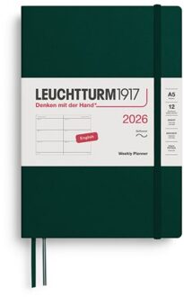 Leuchtturm1917 agenda 2026 1 week per 2 pagina's, softcover, medium a5, forest green