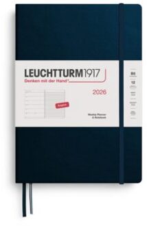 Leuchtturm1917 agenda 2026 1 week per pagina met gelinieerd notitieblad hardcover composition b5,