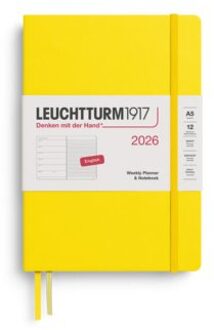 Leuchtturm1917 agenda 2026 1 week per pagina met gelinieerd notitieblad hardcover medium a5,