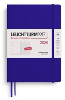 Leuchtturm1917 agenda 2026 1 week per pagina met gelinieerd notitieblad hardcover medium a5,