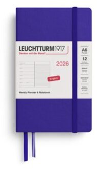 Leuchtturm1917 agenda 2026 1 week per pagina met gelinieerd notitieblad hardcover pocket a6,