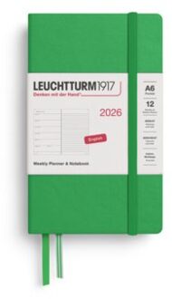 Leuchtturm1917 agenda 2026 1 week per pagina met gelinieerd notitieblad hardcover pocket a6,