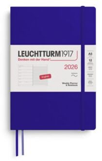 Leuchtturm1917 agenda 2026 1 week per pagina met gelinieerd notitieblad softcover medium a5,