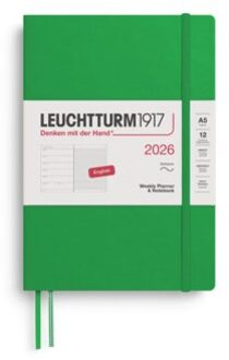 Leuchtturm1917 agenda 2026 1 week per pagina met gelinieerd notitieblad softcover medium a5,