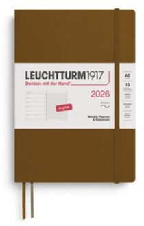Leuchtturm1917 agenda 2026 1 week per pagina met gelinieerd notitieblad softcover medium a5,