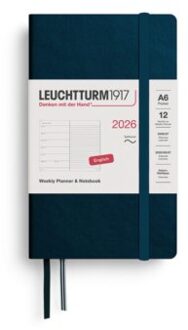 Leuchtturm1917 agenda 2026 1 week per pagina met gelinieerd notitieblad softcover pocket a6,