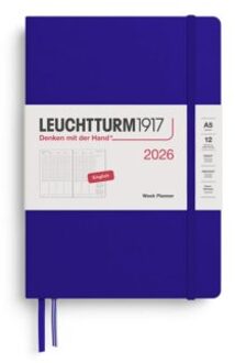 Leuchtturm1917 agenda 2026 1 week per twee pagina's verticaal, hardcover medium a5,
