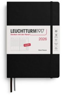 Leuchtturm1917 agenda 2026 1 week per twee pagina's verticaal, hardcover medium a5