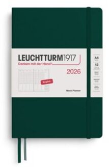Leuchtturm1917 agenda 2026 1 week per twee pagina's verticaal, hardcover medium a5,