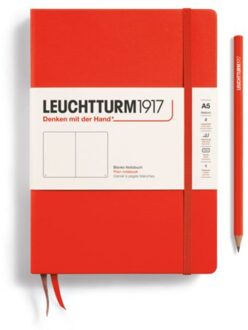 Leuchtturm1917 notitieboek, hardcover, medium a5, blanco, lobster rood