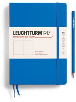 Leuchtturm1917 notitieboek, hardcover, medium a5, blanco, sky blauw