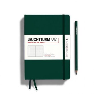 Leuchtturm1917 notitieboek, hardcover, medium a5, dotted, bos groen