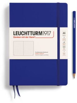 Leuchtturm1917 notitieboek, hardcover, medium a5, dotted, ink blauw