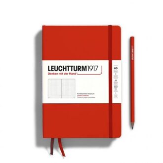 Leuchtturm1917 notitieboek, hardcover, medium a5, dotted, vos rood