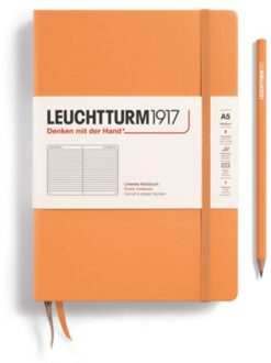 Leuchtturm1917 notitieboek, hardcover, medium a5, gelinieerd, abrikoos oranje