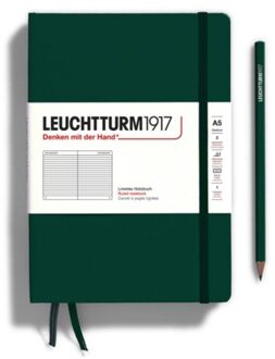 Leuchtturm1917 notitieboek, hardcover, medium a5, gelinieerd, bos groen