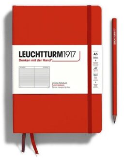 Leuchtturm1917 notitieboek, hardcover, medium a5, gelinieerd, vos rood