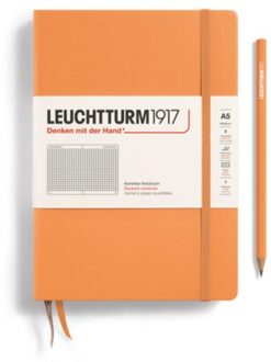 Leuchtturm1917 notitieboek, hardcover, medium a5, ruit, abrikoos oranje