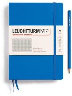 Leuchtturm1917 notitieboek, hardcover, medium a5, ruit, sky blauw