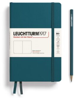 Leuchtturm1917 notitieboek, hardcover, paperback (b6+), blanco, pacific groen