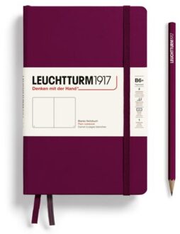 Leuchtturm1917 notitieboek, hardcover, paperback (b6+), blanco, port rood
