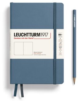 Leuchtturm1917 notitieboek, hardcover, paperback (b6+), blanco, steen blauw