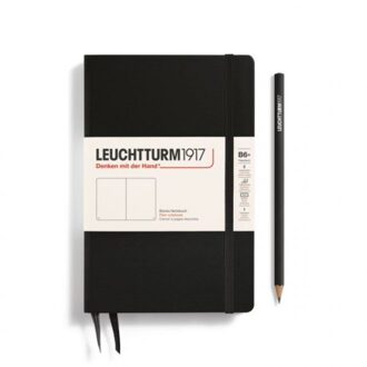 Leuchtturm1917 notitieboek, hardcover, paperback (b6+), blanco, zwart