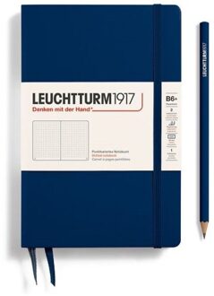 Leuchtturm1917 notitieboek, hardcover, paperback (b6+), dotted, navy blauw