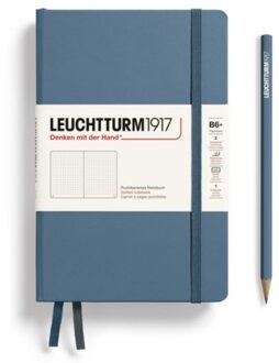Leuchtturm1917 notitieboek, hardcover, paperback (b6+), dotted, steen blauw