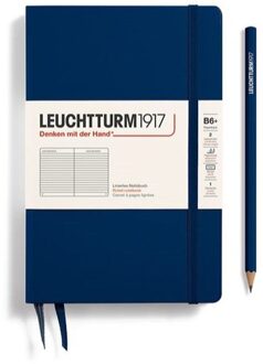 Leuchtturm1917 notitieboek, hardcover, paperback (b6+), gelinieerd, navy blauw